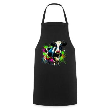 Vache - Tablier de cuisine - noir - Devant - AI Model Male 185 dark (185cm)