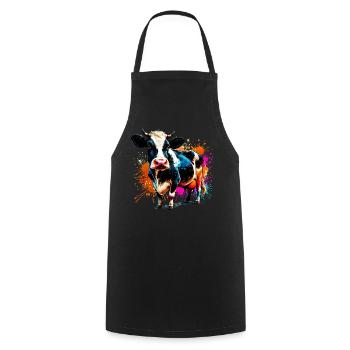 Vache - Tablier de cuisine - noir - Devant - AI Model Male 185 dark (185cm)