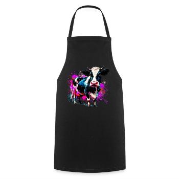 Vache - Tablier de cuisine - noir - Devant - AI Model Male 185 dark (185cm)