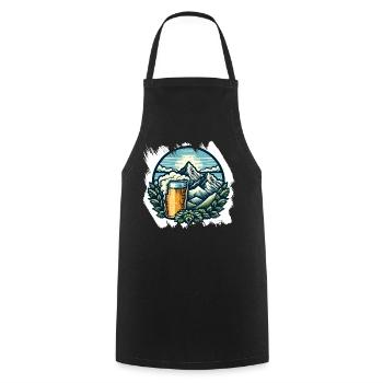 Mountaineering and beer enjoyment - Cooking Apron - black - Front - AI Model Male 185 dark (185cm)