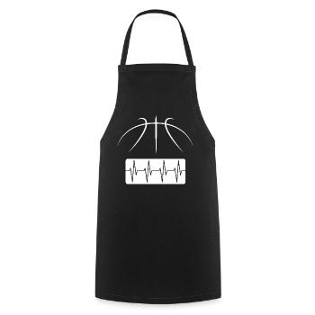 Lignes de basket-ball comme battement de cœur - Streetball Logo - Tablier de cuisine - noir - Devant - AI Model Male 185 dark (185cm)