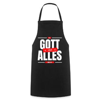 Bei Gott ist alles möglich - Kochschürze - Schwarz - Vorne - AI Model Male 185 dark (185cm)