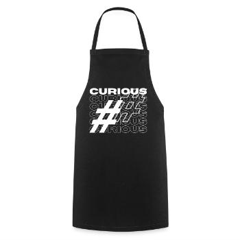 Curious Hashtag Typography - Cooking Apron - black - Front - AI Model Male 185 dark (185cm)