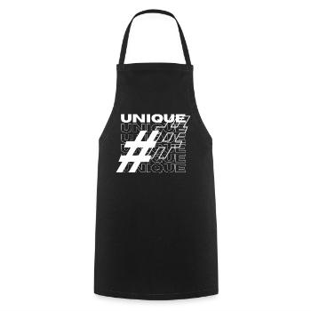 Unique Hashtag Typography - Cooking Apron - black - Front - AI Model Male 185 dark (185cm)