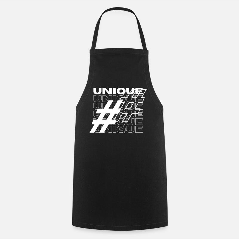 Typographie unique du hashtag - Tablier de cuisine - noir