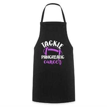 Tacle Cancer du Pancréas Football Drôle Violet - Tablier de cuisine - noir - Devant - AI Model Male 185 dark (185cm)