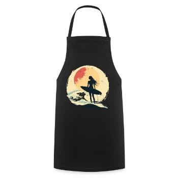 Surfing Woman - Cooking Apron - black - Front - AI Model Male 185 dark (185cm)