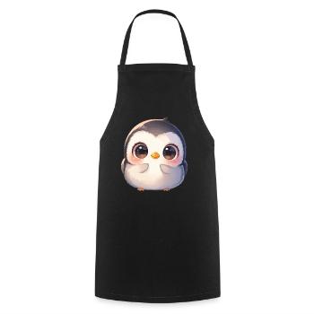 Pinguine Pinguin - Kochschürze - Schwarz - Vorne - AI Model Male 185 dark (185cm)