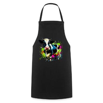 Vache - Tablier de cuisine - noir - Devant - AI Model Male 185 dark (185cm)