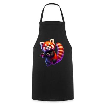 Petit panda - Tablier de cuisine - noir - Devant - AI Model Male 185 dark (185cm)