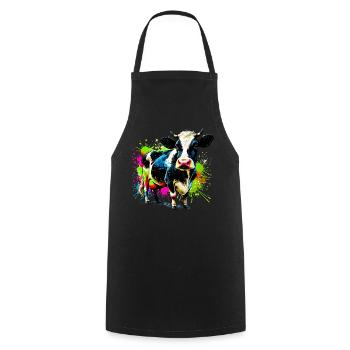 Vache - Tablier de cuisine - noir - Devant - AI Model Male 185 dark (185cm)
