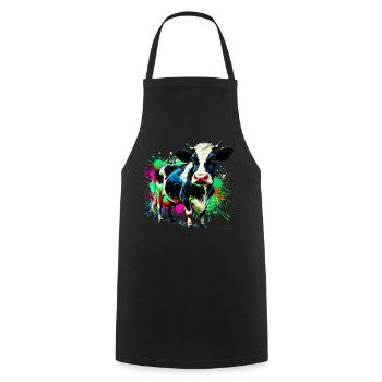 Vache - Tablier de cuisine - noir - Devant - AI Model Male 185 dark (185cm)