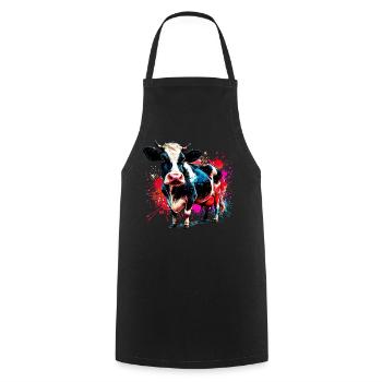 Vache - Tablier de cuisine - noir - Devant - AI Model Male 185 dark (185cm)