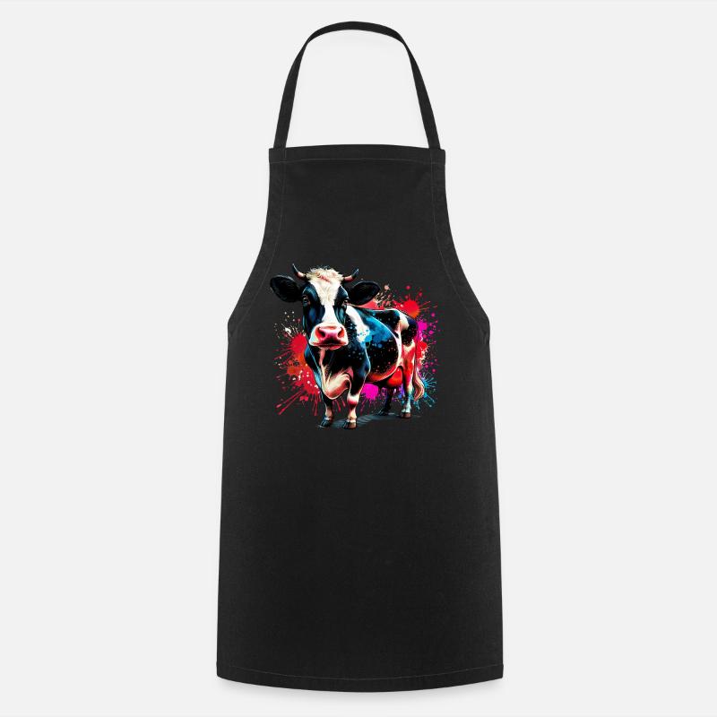Cow - Cooking Apron - black