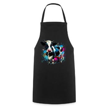 Vache - Tablier de cuisine - noir - Devant - AI Model Male 185 dark (185cm)