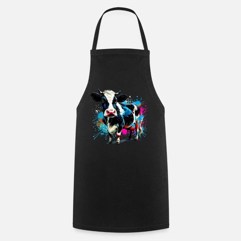 Cow - Cooking Apron - black
