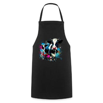 Vache - Tablier de cuisine - noir - Devant - AI Model Male 185 dark (185cm)