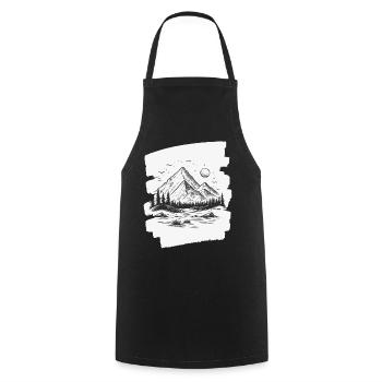 Mountains - Cooking Apron - black - Front - AI Model Male 185 dark (185cm)