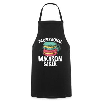 Macaron Baker Pastry Chef Macaron Lover - Cooking Apron - black - Front - AI Model Male 185 dark (185cm)