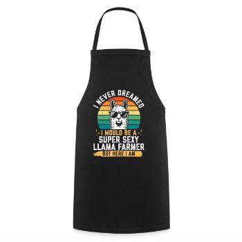 I never dreamed i would be a super sexy Llama - Cooking Apron - black - Front - AI Model Male 185 dark (185cm)