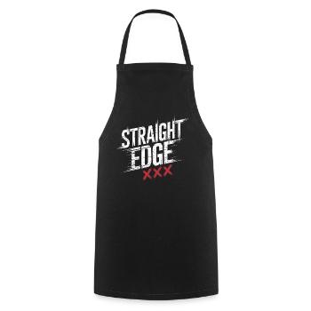 Straight Edge Lettering for Straight Edger Life - Cooking Apron - black - Front - AI Model Male 185 dark (185cm)
