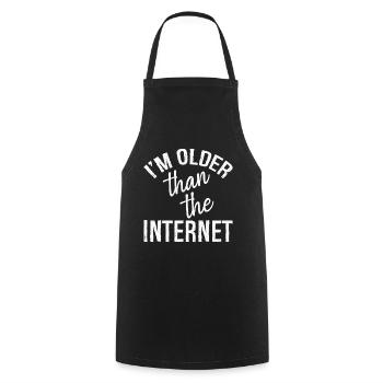 Je suis plus vieux qu’Internet - Tablier de cuisine - noir - Devant - AI Model Male 185 dark (185cm)