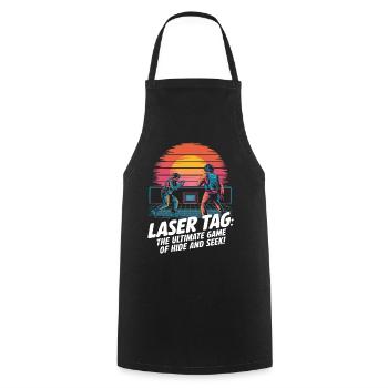 Laser tag: The ultimate game of hide and seek! - Cooking Apron - black - Front - AI Model Male 185 dark (185cm)