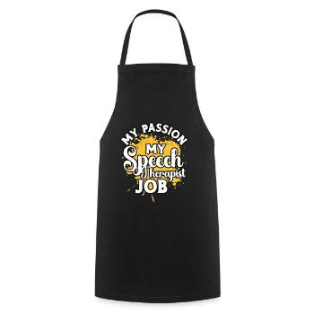 Speech Therapy My Passion My Language Therapist - Cooking Apron - black - Front - AI Model Male 185 dark (185cm)