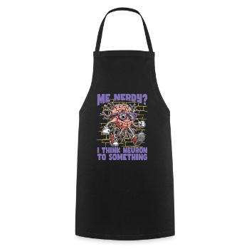 Professeur STEM Moi Nerdy Je pense Neuron Éducateur STEM - Tablier de cuisine - noir - Devant - AI Model Male 185 dark (185cm)