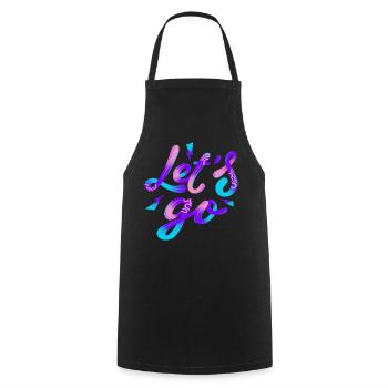 Let’s Go – Neon Power - Kochschürze - Schwarz - Vorne - AI Model Male 185 dark (185cm)