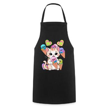 Chat Chats Glace Crème Enfants Enfant Bébé Bambins - Tablier de cuisine - noir - Devant - AI Model Male 185 dark (185cm)