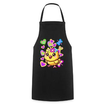 Easter Spring Chick Retro 80s 90s Kids Chicken - Cooking Apron - black - Front - AI Model Male 185 dark (185cm)
