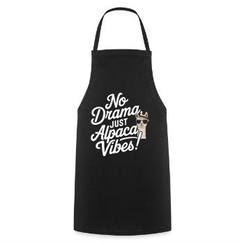 No drama, just alpaca vibes! - Cooking Apron - black - Front - AI Model Male 185 dark (185cm)