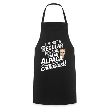 I’m not a regular person, I’m an alpaca enthusiast - Cooking Apron - black - Front - AI Model Male 185 dark (185cm)