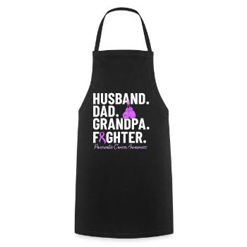 Husband Dad Grandpa Fighter Purple Ribbon - Cooking Apron - black - Front - AI Model Male 185 dark (185cm)