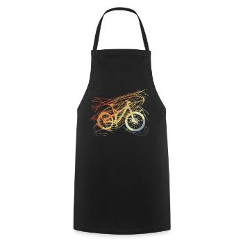 Bicycle Sketch Vintage - Cooking Apron - black - Front - AI Model Male 185 dark (185cm)