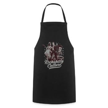 Rockabilly Culture Retro Musikstil - Kochschürze - Schwarz - Vorne - AI Model Male 185 dark (185cm)