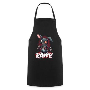 Gruseliger Zombie Hase Kaninchen - Kochschürze - Schwarz - Vorne - AI Model Male 185 dark (185cm)