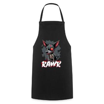 Gruseliger Zombie Hund - Kochschürze - Schwarz - Vorne - AI Model Male 185 dark (185cm)