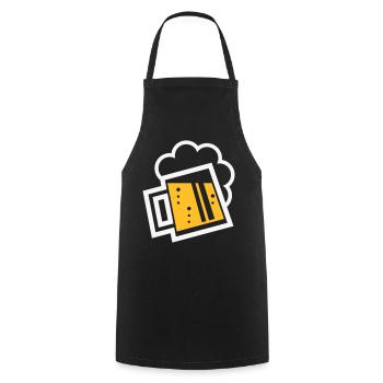 XBayrischer Bierkrug (Bier / Maßkrug) - Kochschürze - Schwarz - Vorne - AI Model Male 185 dark (185cm)