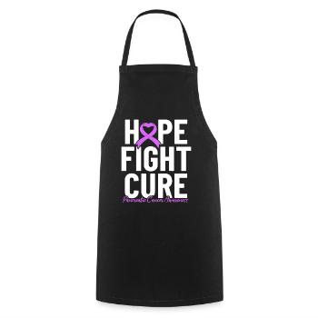 Hope Love Cure Cancer du Pancréas Endocrine Violet - Tablier de cuisine - noir - Devant - AI Model Male 185 dark (185cm)