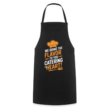 We bring the flavor to you – catering with heart! - Cooking Apron - black - Front - AI Model Male 185 dark (185cm)