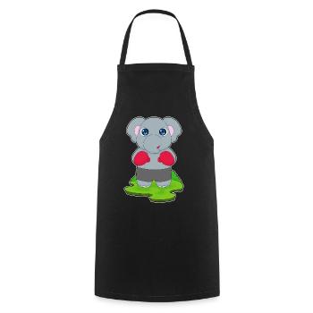 Elephant Boxer Gants de boxe Boxe - Tablier de cuisine - noir - Devant - AI Model Male 185 dark (185cm)