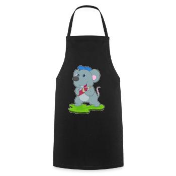 Mouse Bottle of Red Wine - Cooking Apron - black - Front - AI Model Male 185 dark (185cm)