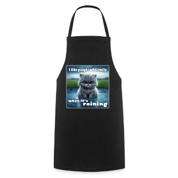 Cat in the rain - Cooking Apron - black - Front - AI Model Male 185 dark (185cm)