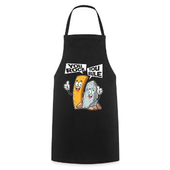 Vous rockez, vous régnez ! Musique stimulante - Tablier de cuisine - noir - Devant - AI Model Male 185 dark (185cm)