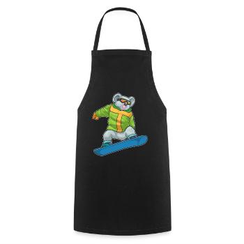 Koala Snowboarder Snowboard - Cooking Apron - black - Front - AI Model Male 185 dark (185cm)