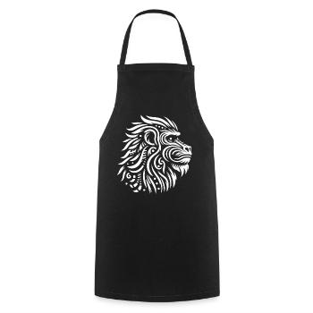 Mandrill tribal - Tablier de cuisine - noir - Devant - AI Model Male 185 dark (185cm)
