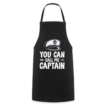 Funny Sailing Sea Captain Nautical Sailboat - Cooking Apron - black - Front - AI Model Male 185 dark (185cm)