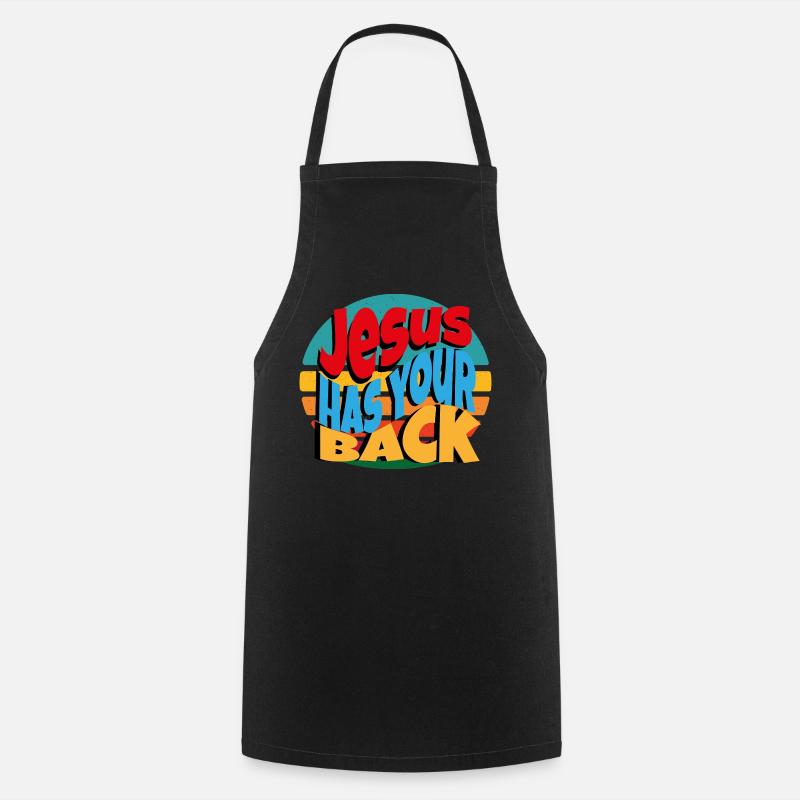 Jesus has Ur Back - Cooking Apron - black